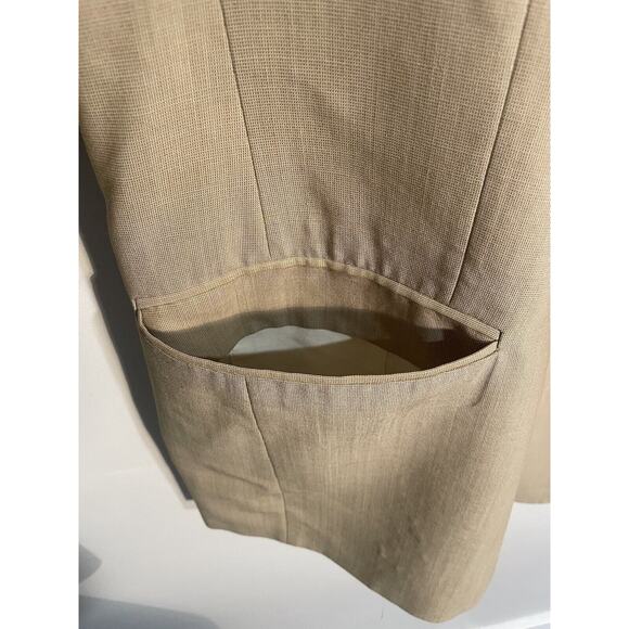 Burberry USA Blazer Suit Jacket Beige Adult 2 Button Size 42R New Pure Wool - Picture 3 of 14